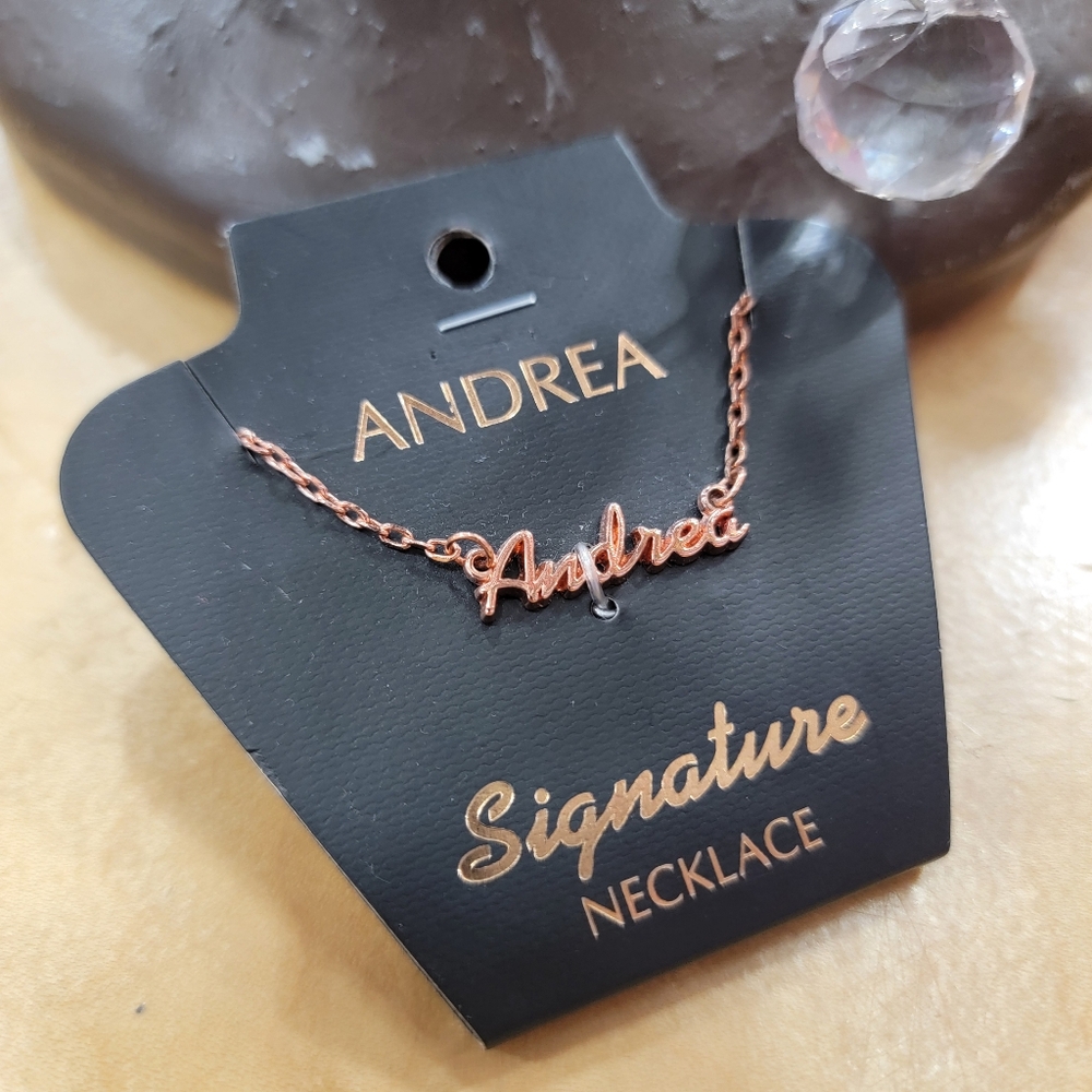 ANDREA Personalized Name Necklace in Rose Gold
